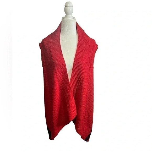 Ralph Lauren Contemporary Open Front Waterfall Vest Cardigan Size XL 16 - Picture 1 of 6